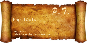Pap Tácia névjegykártya